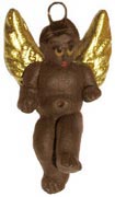 Painted brown clay angel (Guatemala)