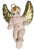 Painted pink clay angel (Guatemala)