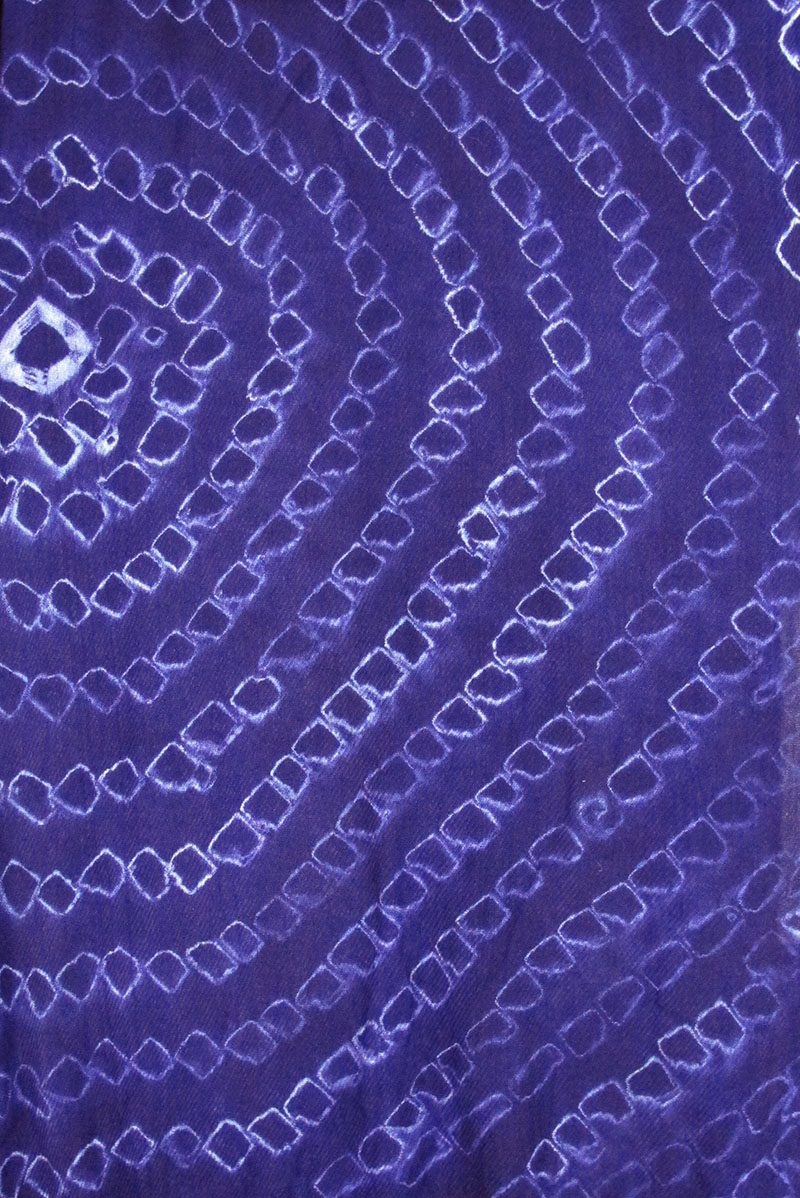 Indigo Tie-dye Shawl on Rayon by Gasali Adeyemo | Indigo Arts