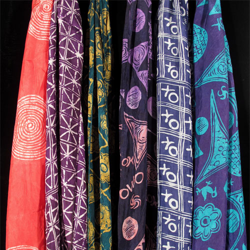 Batik and Tiedye Scarves by Gasali Adeyemo of Nigeria Indigo Arts
