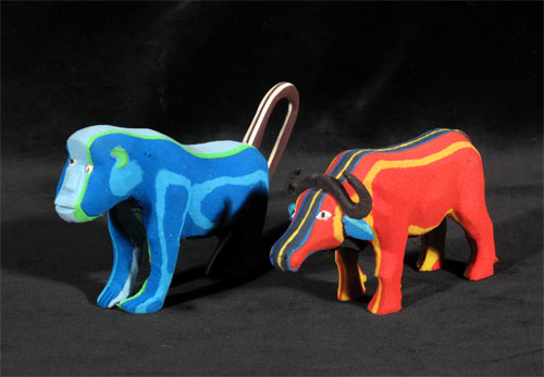 3 Hand made recycled flip flop african rhino
