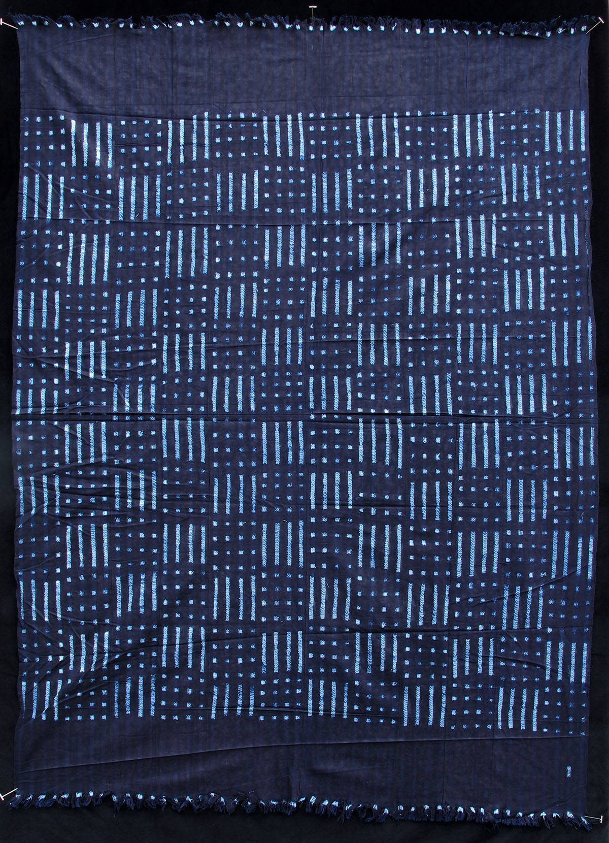 Indigo resist-dyed strip-weave cotton cloth | Indigo Arts