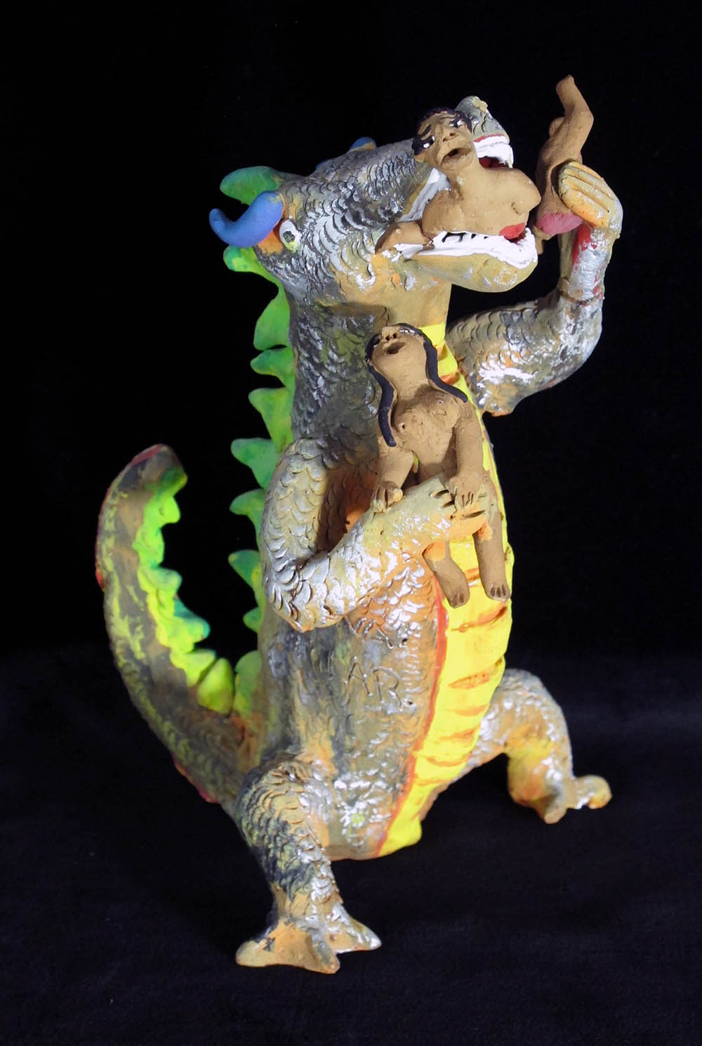 Hungry Dinosaur Vintage Sculpture Indigo Arts