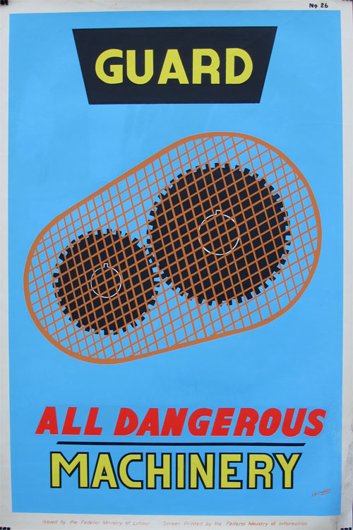 GUARD ALL DANGEROUS MACHINERY - Workplace Safety Poster #26 | Indigo Arts