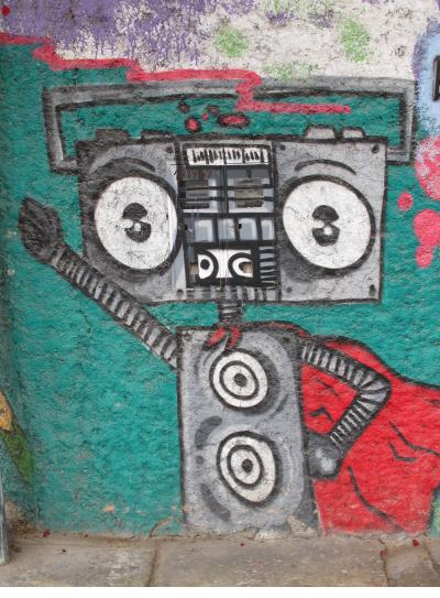 Boom box man in Barranco. Boom box man in Barranco.