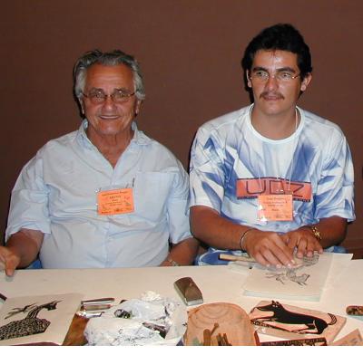 José Borges with Ivan Borges at International Folk Art Market in Santa Fe, 2005