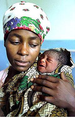 Sophia and Rosita after their rescue (photo from The Guardian (UK), March, 2000).