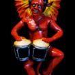 Devil with Bongos - retablo sculpture