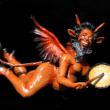 Diablo with a Drum - retablo sculpture
