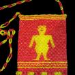 Yellow Man on Red - Beaded Bag