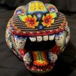 Large Jaguar Head/Mask - Huichol Beaded Sculpture