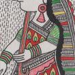 Woman with umbrella - Miniature painting