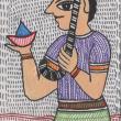 Boy with a Boat - miniature painting