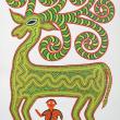 Green Deer with Small Man