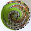 Imbenge Zulu Telephone Wire Basket (bowl shape)  Green Multicolor