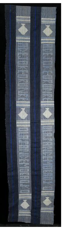 Indigo Ashoké (aso oke) Cloth with Text