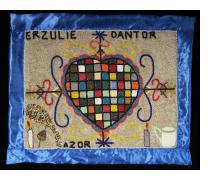 Erzulie Dantor Beaded Vodou Flag