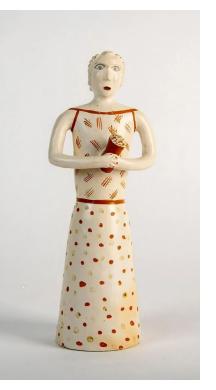 Polychrome Terracotta Sculpture of a Woman