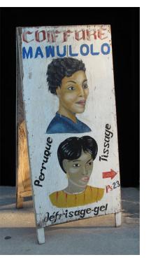 Two-piece ("sandwich board") Coiffure Mawulolo Hair Sign