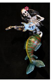 Mermaid Guitarist of the Dead - retablo figure