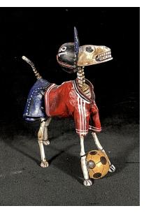 Calavera' Futbolista' Dog - Retablo Figure