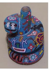 Coiled Snake - Huichol Beaded Sculpture by Luis Ruiz