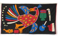 Peacock - Fon Applique Banner from Benin
