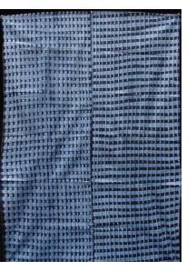 Yoruba "Adire Alabere" Machine-Stitched resist Indigo-dyed Cotton Cloth