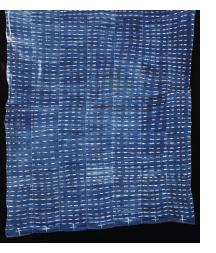 Vintage Indigo stitch-resist dyed strip-weave cloth