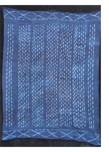 Dogon Indigo stitch resist-dyed strip-weave cloth