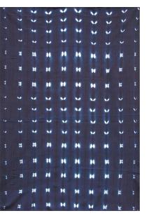 Bamana Indigo stitch-resist-dyed strip-weave cloth