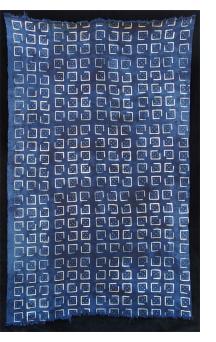 Indigo resist-dyed strip-weave cloth