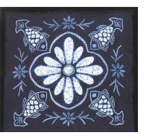 Indigo stitch-resist-dyed cotton cloth from Yunnan