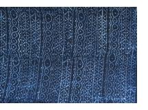 Indigo resist-dyed strip-weave cotton cloth