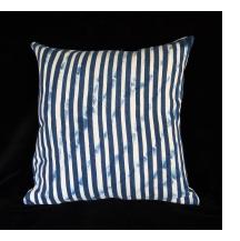 Vintage Indigo Strip-weave Baule Cloth Pillow