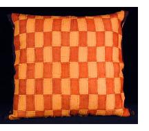 Raffia Kuba Cloth Applique Pillow