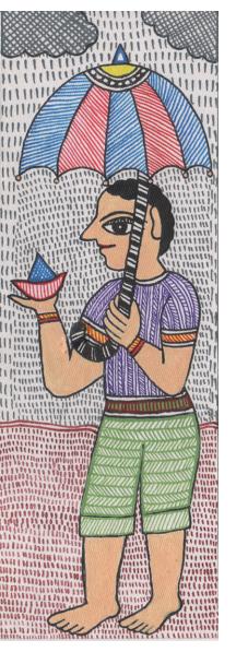 Boy with a Boat - miniature painting