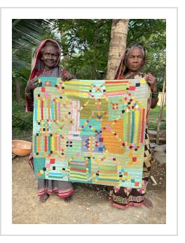 Karnataka Siddi Artists with quilt (courtesy of IFAM).