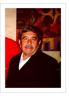 Rodolfo Morales at Indigo Arts Gallery. March, 1997 (Photograph © Anthony Hart Fisher)