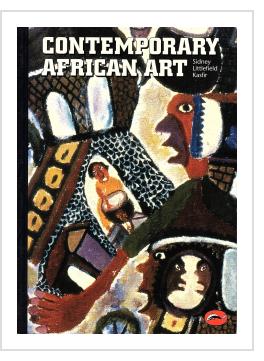 Cartoon Joseph painting on cover of Contemporary African Art, published 1999.