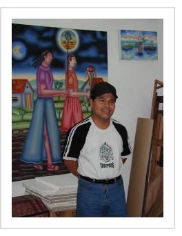 Felipe Morales in his studio - Oaxaca, 2006 (Photograph © Anthony Hart Fisher)