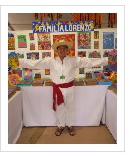 Fernando Lorenzo with family's work in Santa Fe, 2019 (Photograph © Anthony Hart Fisher 2019).