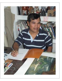 Felipe Morales in his studio - Oaxaca, 2010 (Photograph © Anthony Hart Fisher)