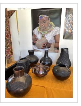 Jabulile's nala's work at International Folk Art Market. Santa Fe, 2023 (Photograph © Anthony Hart Fisher 2023) Jabulile's nala's work at International Folk Art Market. Santa Fe, 2023 (Photograph © Anthony Hart Fisher 2023)