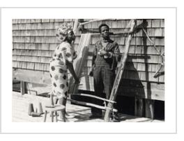 Nike Olenike and Twins Seven-Seven at Haystack Mountain Crafts Center, Deer Isle, Maine, 1974 (courtesy of Archives of American Art, Smithsonian Institution).