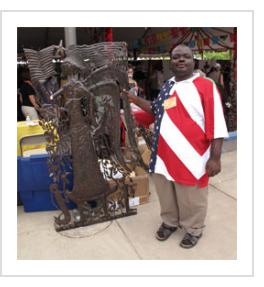 Michée Ramil Remy shows his colors in Santa Fe, NM. July, 2010. (Photograph © Anthony Hart Fisher 2010)