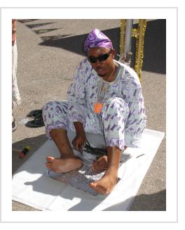 Toyin Folorunso at work.  July, 2009 (photo by A H Fisher).