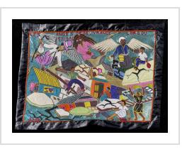 Les Anges de Délivrance Lors du Séisme - Beaded Vodou Flag