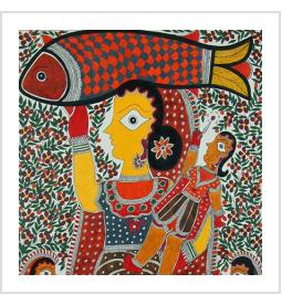 Mithila or Madhubani Paintings from Bihar, India