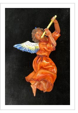Angel with Flute - retablo figure